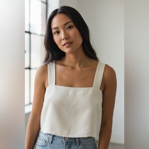 Reformation Cream Crop Top